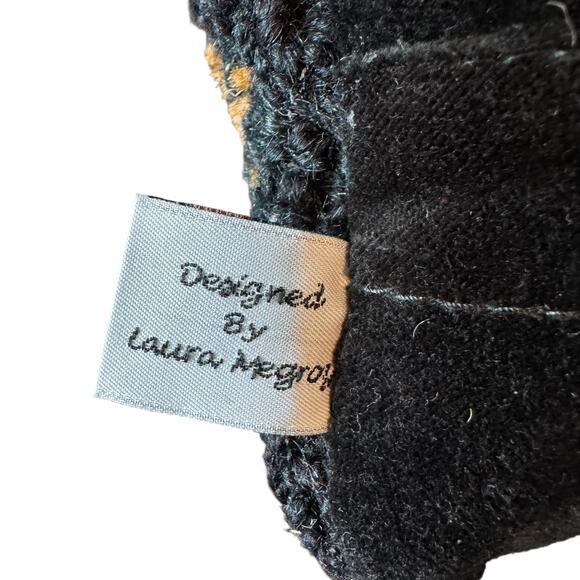 Chandler Four Corners Snowman Pillow Black Rectangle Hand Hooked Laura Megroz - Picture 5 of 6